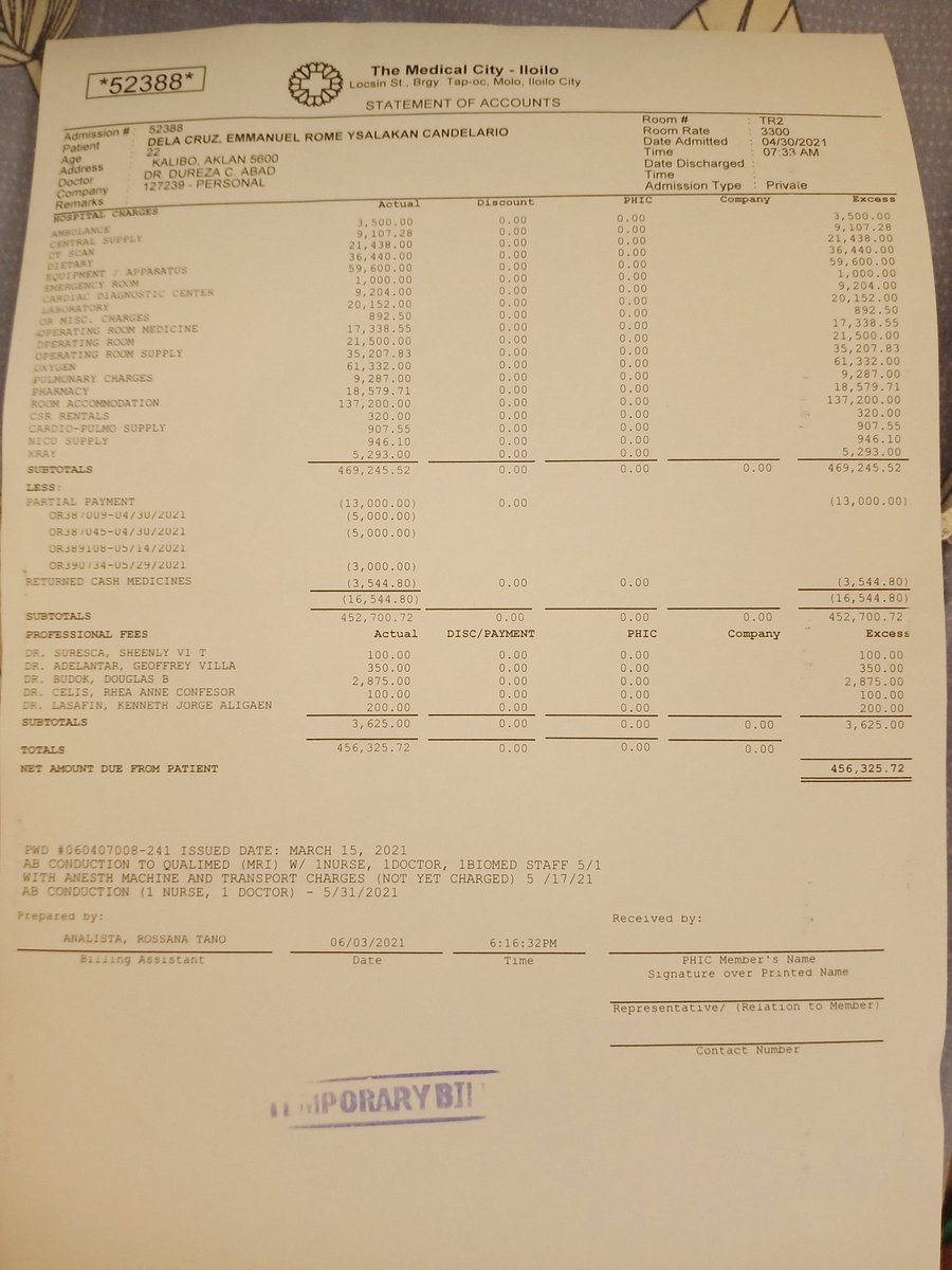 annykadc's tweet photo. @_krxshhh ❗A CALL FOR HELP ❗

My younger brother, Lakan, has brain cancer. 

This is our temporary bill. We have been here at the hospital since April 30. I have exhausted all help from family, friends, medical assistance and even LGUs. 

Any amount is greatly appreciated.
 Please RT. https://t.co/zC4bRrKmzf