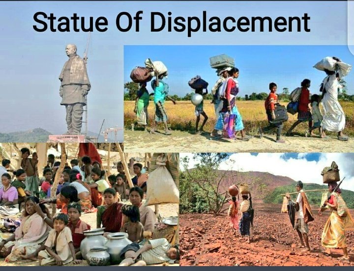 आदिवासी गांवों को बर्बाद कर स्टेच्यु आॅफ यूनिटी का निर्माण करना, और भोले-भाले आदिवासीयों को  विस्थापित करना सरकार की मंशा थी, परन्तु इस पर हिन्दुवादी संगठनों व दलितों ने एक भी प्रतिक्रिया व्यक्त नहीं की। @lokeshmeena559 
#StatueofDisplacement
