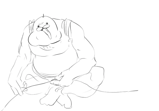 HDMIケーブルをさわる人を描きました 