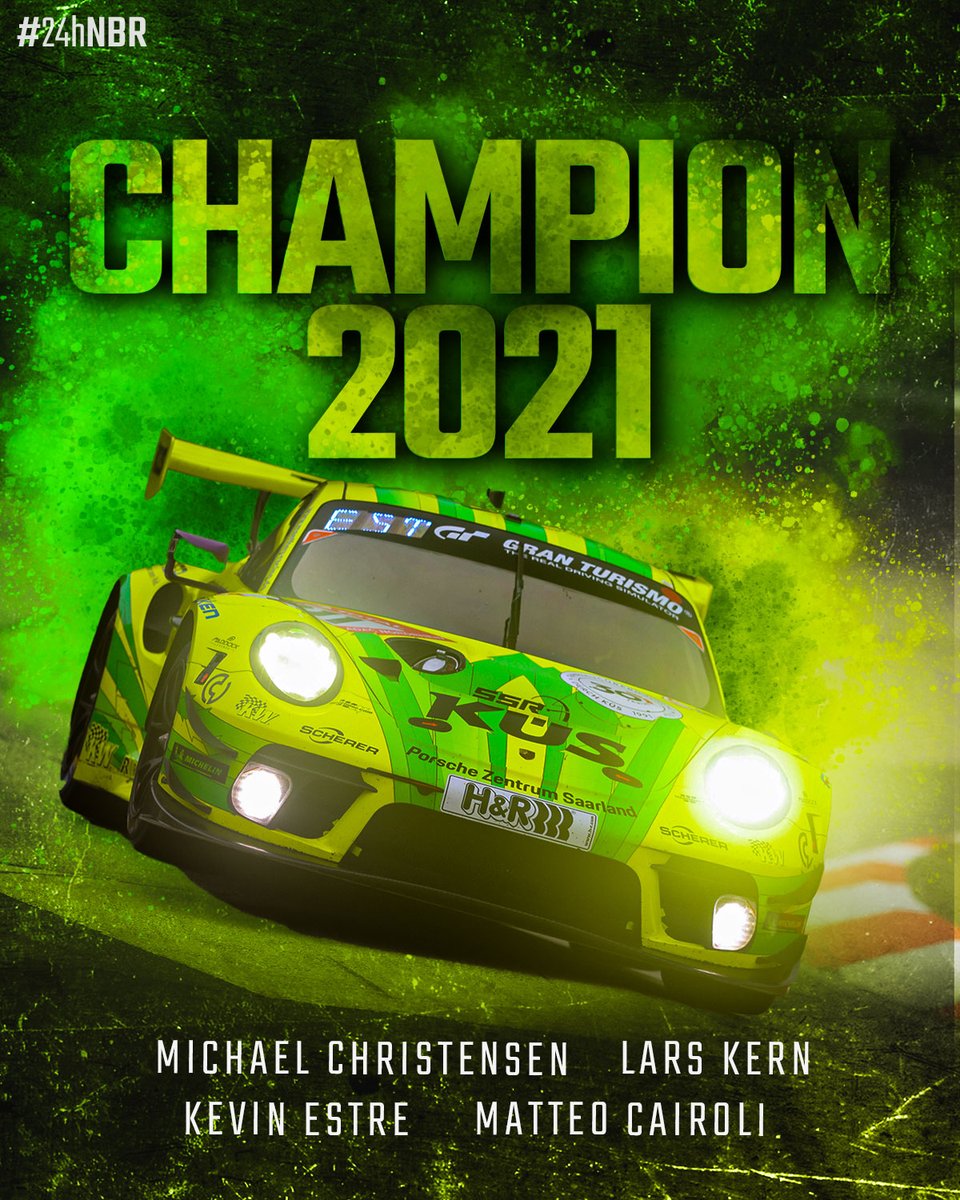 ADAC RAVENOL 24h Nürburgring (@24hnbr) on Twitter photo The <a href="/PorscheRaces/">Porsche Motorsport</a> <a href="/manthey_racing/">Manthey</a> #911 wins the #24hNBR2021! 🏆 Congratulations to <a href="/matteo_cairoli/">Matteo Cairoli</a>, <a href="/ChristensenMK/">Michael Christensen</a>, <a href="/kevinestre/">kevin estre</a> and Lars Kern as well as the entire crew! Grello is once again crowned the king of the Green Hell 👑 <a href="/nuerburgring/">Nürburgring</a> The <a href="/PorscheRaces/">Porsche Motorsport</a> <a href="/manthey_racing/">Manthey</a> #911 wins the #24hNBR2021! 🏆 Congratulations to <a href="/matteo_cairoli/">Matteo Cairoli</a>, <a href="/ChristensenMK/">Michael Christensen</a>, <a href="/kevinestre/">kevin estre</a> and Lars Kern as well as the entire crew! Grello is once again crowned the king of the Green Hell 👑 <a href="/nuerburgring/">Nürburgring</a>