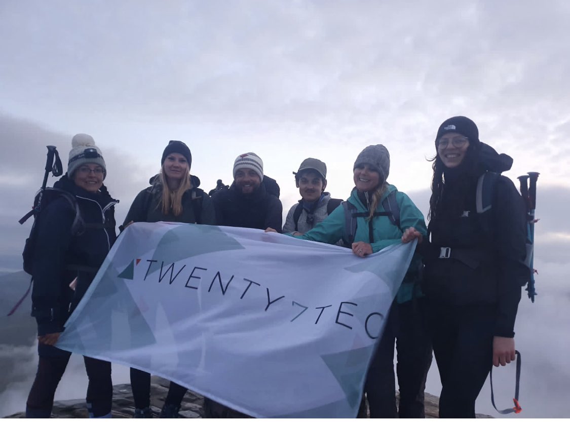 twenty7tec's tweet photo. Challenge completed!!!! Everyone returned safe and sound from Snowdon completing our challenge! Everyone did exceptionally well. Very proud of our @twenty7tec team. Everyone earned their @workvivo charity badge! https://t.co/KfWYhsS7TC
