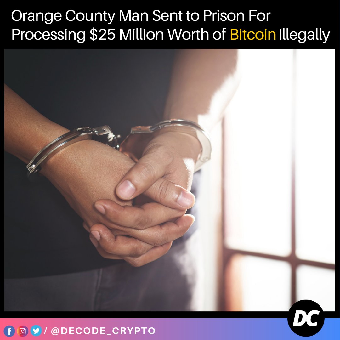 DecodeCrypto_'s tweet image. Kais Mohammad, a resident of Orange County – will spend the next 24 months in federal prison for operating an illegal #BTC ATM service. The US officials said that the man processed up to $25 million with some of it on behalf of criminal suspects.

#crypto #bitcoin #cryptocurrency