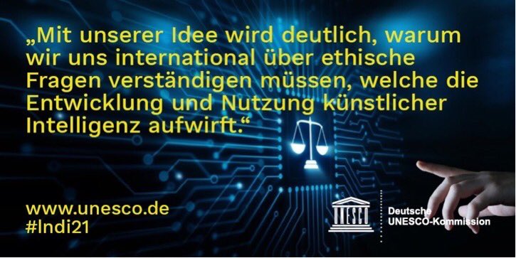 AA_Kultur's tweet photo. Künstliche Intelligenz &amp; Ethik - um was geht es &amp; warum beschäftigen sich damit internationale Organisationen? Große Erwartungen aber auch Ängste stehen neuen Chancen für Menschheit &amp; Forschung gegenüber.
Diskutieren Sie mit @unesco_de bei #lndi21 🔜 https://t.co/MbF5EO6SRS #mb21 https://t.co/xtQ1dhlgHK