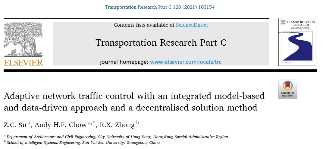 ahfchow's tweet image. Our recent work looking at #urbantrafficcontrol with use of #ApproximateDynamicProgramming and #DecentralisedOptimisation #ADP #ReinforcementLearning sciencedirect.com/science/articl…