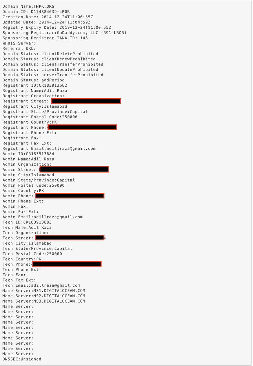kursed's tweet photo. The whole thing about Asma Shirazi is fairly flimsy. If you go into the domain's registrant history, it's fairly clear the domain was registered in Pakistan and the person registering it finally opted for privacy masking in 2018. https://t.co/7sGJ7gIRgv
