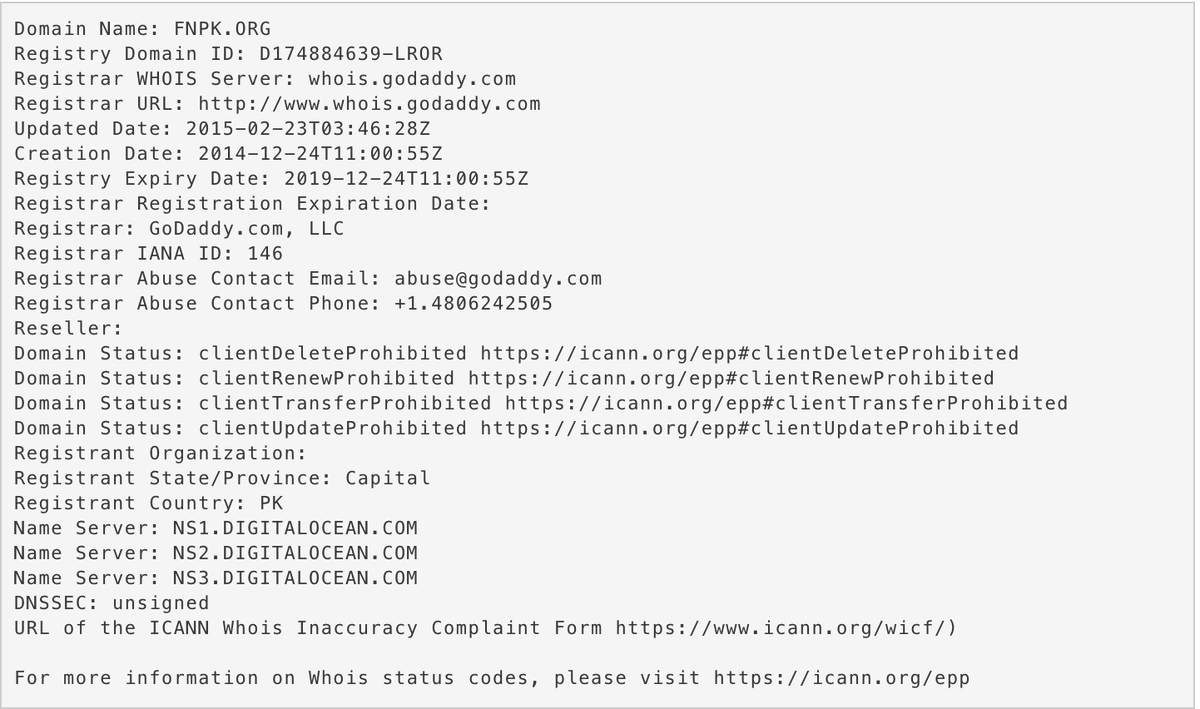 kursed's tweet photo. The whole thing about Asma Shirazi is fairly flimsy. If you go into the domain's registrant history, it's fairly clear the domain was registered in Pakistan and the person registering it finally opted for privacy masking in 2018. https://t.co/7sGJ7gIRgv