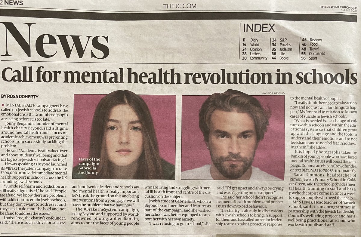 wearebey0nd's tweet photo. It’s been really great to see coverage of our new #mentalhealth campaign with @rankinphoto in some of the papers this week. Thank-you to everyone for your support 🙏

https://t.co/qztv7KSunS https://t.co/aF6TXlnu2t