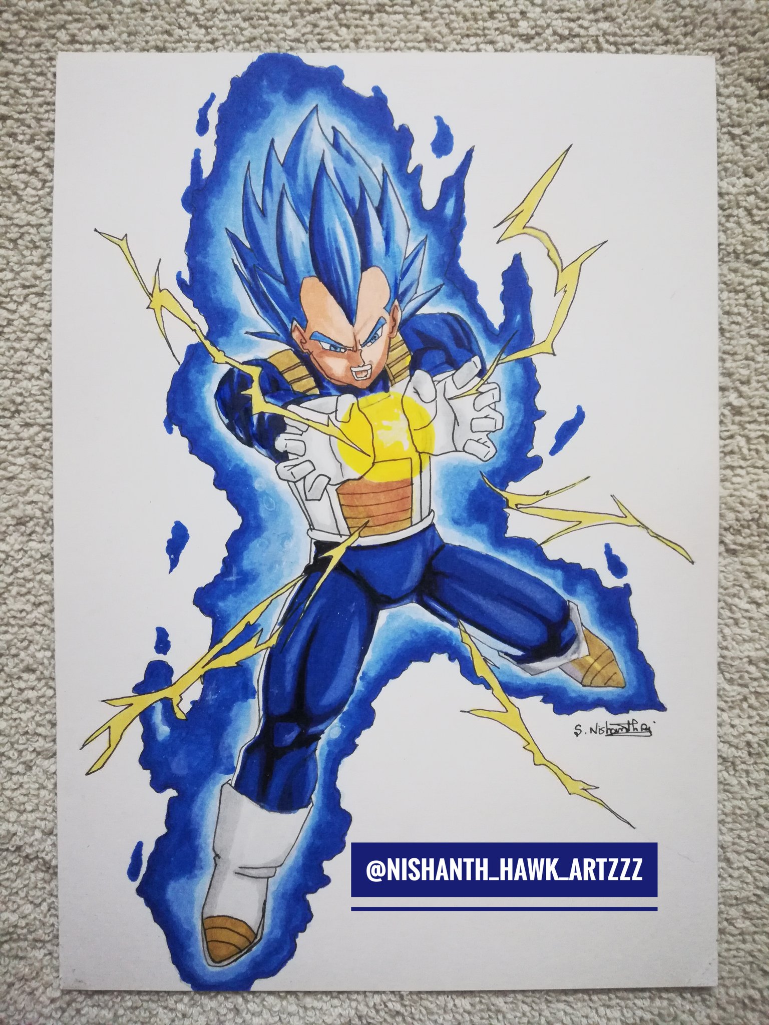 Vegeta Super Saiyan Blue Evolution Poster, Exclusive Art