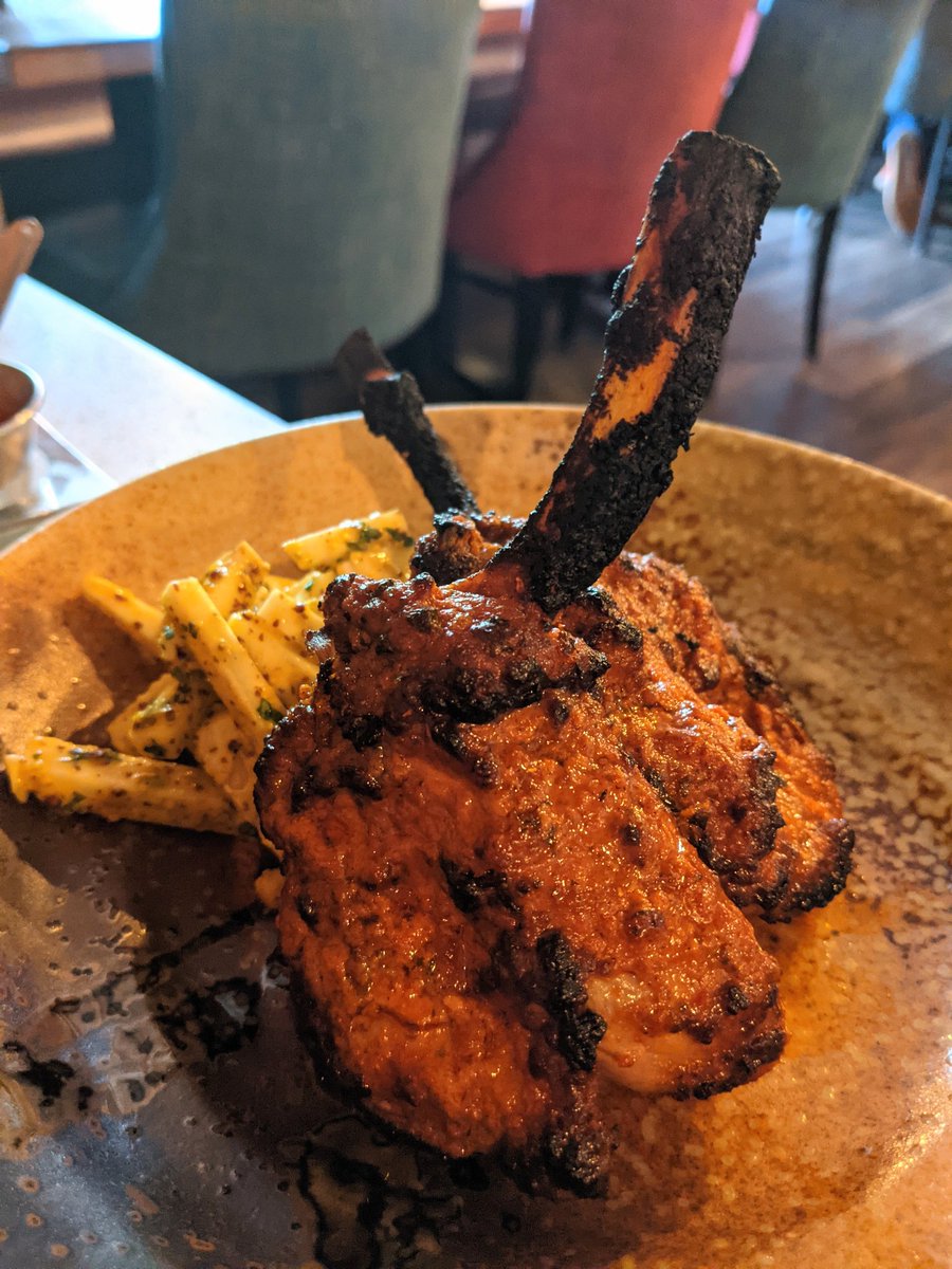 Lamb chops with celeriac