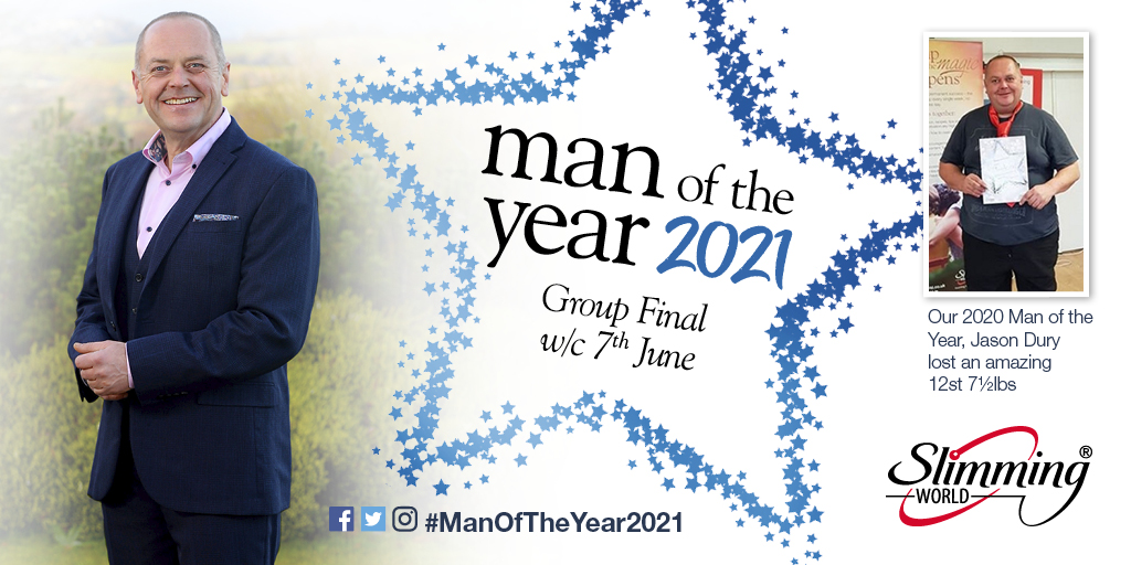 SlimmingWorld's tweet photo. There's lots to celebrate at #SlimmingWorld groups next week! Not only will you get support and guidance to reach your #WeightLoss dreams, you'll  also crown your #ManOfTheYear2021 winner and be able to pick up a box of our delicious choc cornflake crunch hi-fi bar 😍. https://t.co/gcnfUyjLOf