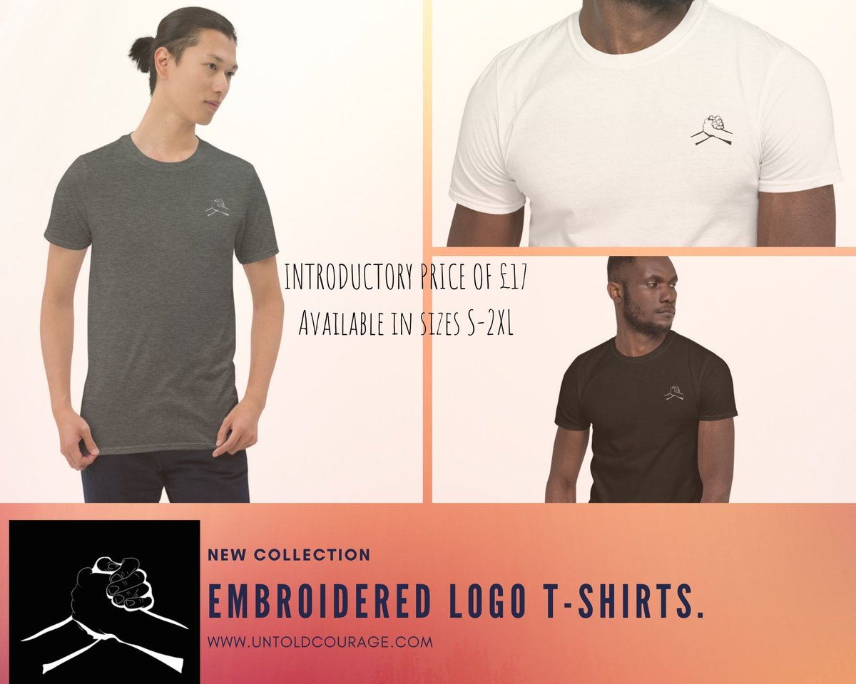 CourageUntold's tweet photo. Embroidered T-Shirts, come in sizes S-2XL. They are at an introductory price of £17 as well...

They take on average 8 days to deliver. Grab yourself one at https://t.co/QTmDVuRTHo

#mentalillness #fashion #sewed https://t.co/ycstIJ2kOW