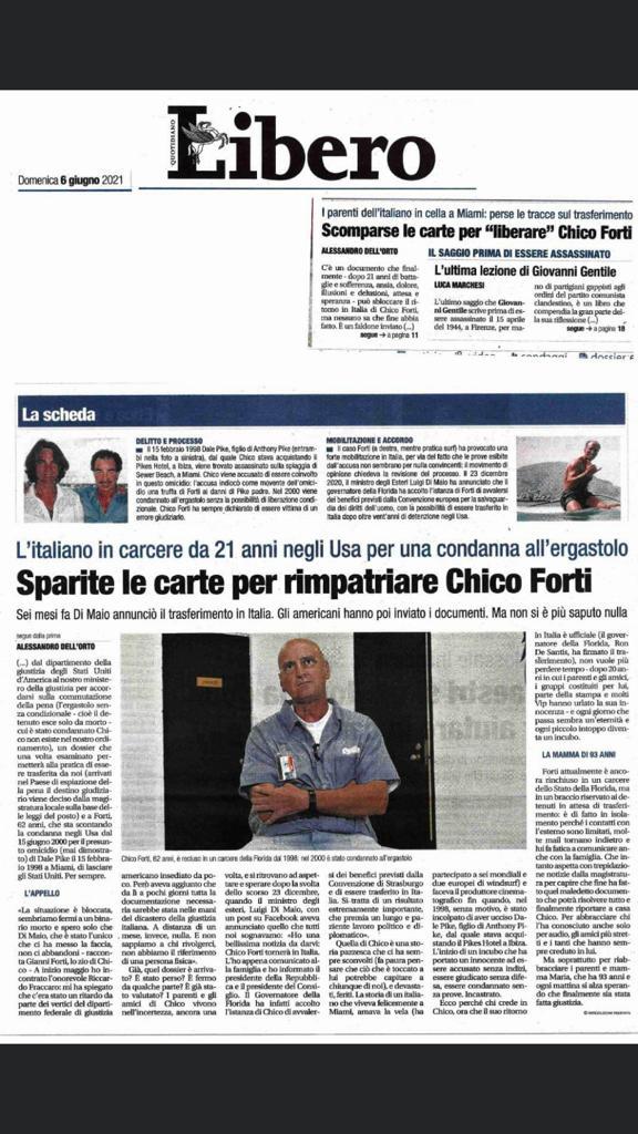 #6giugno
La denuncia di  <a href="/Libero_official/">Libero</a> 
"Sei mesi fa Di Maio annunciò il trasferimento in Italia. Gli americani hanno poi inviato i documenti. Non si è più saputo nulla"

#rimpatrioxchico
#ChicoForti