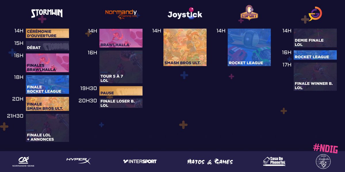 🔥C'est reparti pour la deuxième journée de votre événement normand !

👉 Rendez vous dès 14h avec des tournois sur #RocketLeague, #Brawlhalla, #SmashBrosUltimate et #LeagueOfLegends 

📺 normandingame.fr/live/ 🦁

#NDIG