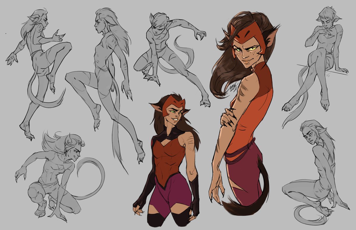 Dynamic poses sketches but made them Catra ✨haven't drawn her for a long time, but she's still my one love

#catradora #sherafanart #spop #catradorafanart #shera
