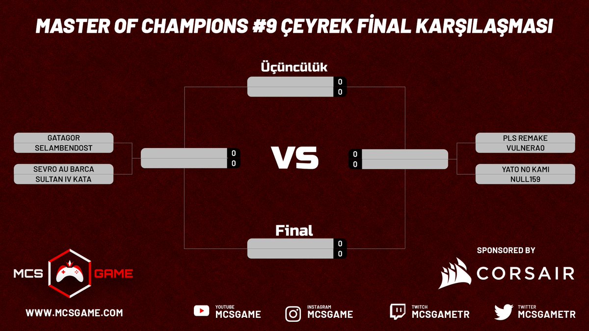 MCSGameTR's tweet photo. Çeyrek Final karşılaşmaları saat 17:00'da başlayacaktır.
Her maç canlı olarak yayınlanacaktır https://t.co/3HUzNYRs7i