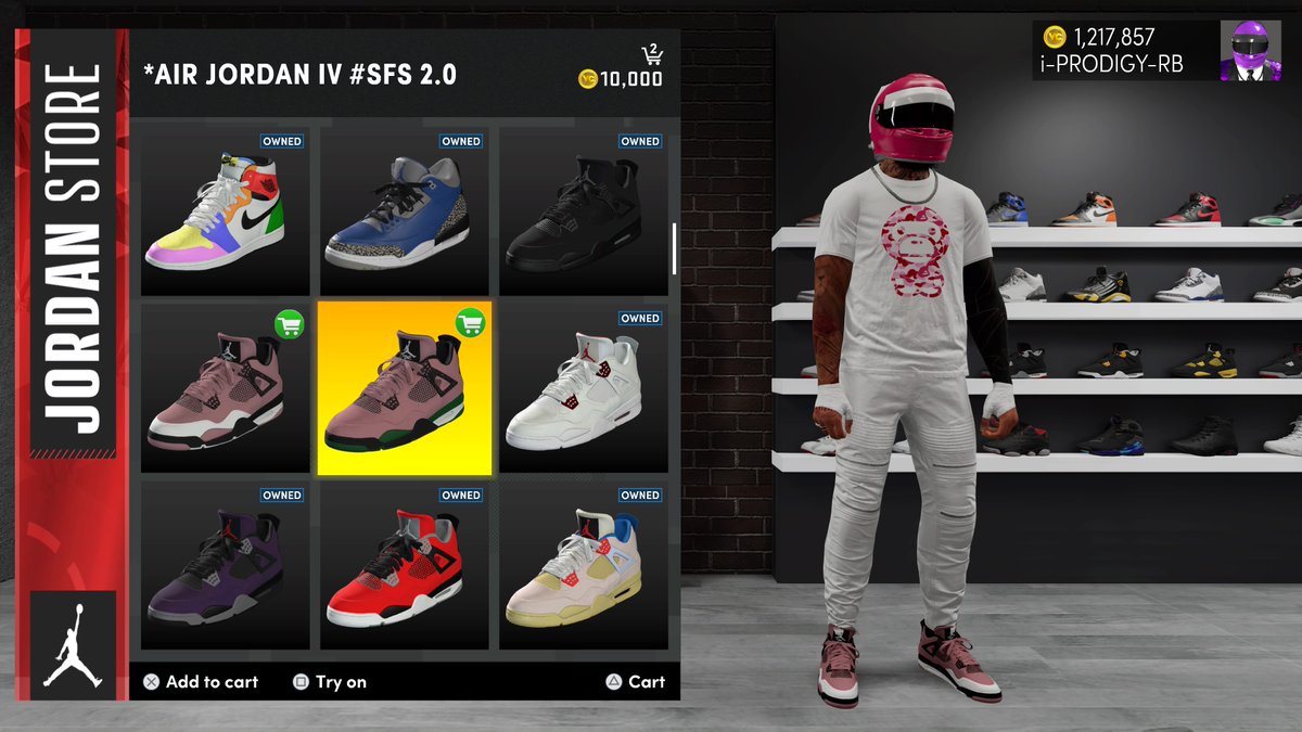 __obeyryan's tweet photo. Got my own pair of that AJ4 Rusty Pink, thanks to the homie @iamquikstrike6 #2Kshoes #PS5Share, #NBA2K21 https://t.co/0BWmsoVi81
