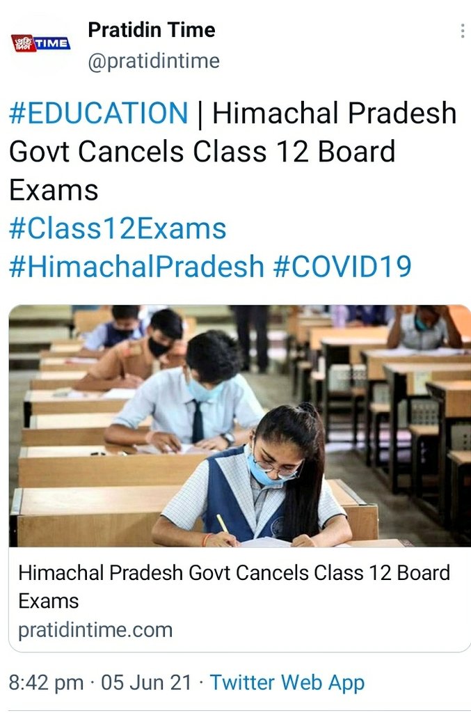anushesh_sharma's tweet photo. 👉CBSE
👉ICSE
👉NIOS
👉Rajasthan
👉Gujarat
👉Uttar Pradesh
👉Uttarakhand
👉Maharashtra
👉Haryana
👉Goa
👉Chhattisgarh
👉Himachal Pradesh
👉Tamil Nadu 
have cancelled 12th board exams, keeping in mind the safety of students.What stops you Mr @himantabiswa ?
#CancelAssamBoardExams https://t.co/e4hhAVBD5b