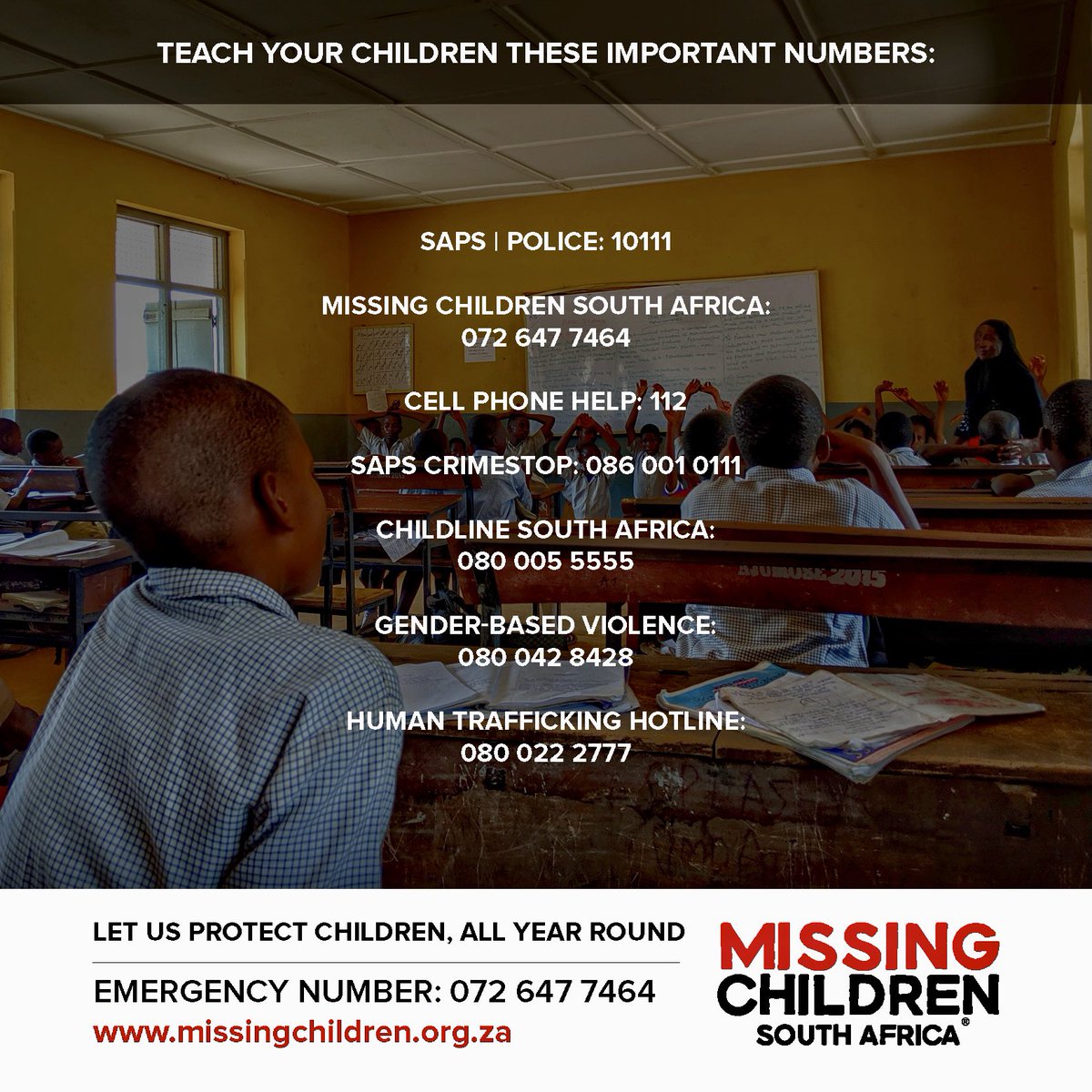 072MISSING's tweet image. #ChildProtectionWeek

Every child has the right NOT to a be used directly in armed conflict, and to be protected in times of armed conflict.

#MCSASafetyTips

Report child abuse, neglect and exploitation.
#DoNotRemainSilent

Let us all Protect Children, All Year Round!