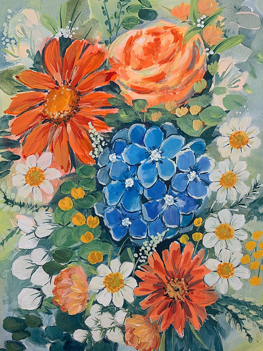titsay's tweet photo. gouache blooms https://t.co/d9s5LrE7BK