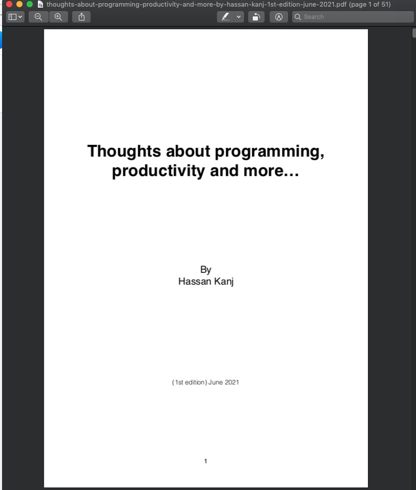 hassankanj's tweet image. This PDF booklet is a collection of posts I wrote and published online, it is mainly targeted towards programmers, though some of these posts may be useful to people from other professions as well.
You can download it from this page: hassankanj.com/publications
#programming
#برمجة