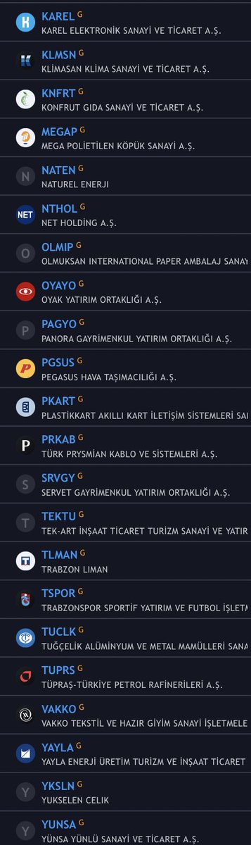 TraderCaptain2's tweet photo. Tarama Listesi…2…
#karel #klmsn #knfrt #megap #naten #nthol #olmip #oyayo #pagyo #pgsus #pkart #prkb #srvgy #tektu #tlman #tspor #tuprs #tuclk #vakko #yayla #yksln #yunsa
#borsa #hisse #tarama #bist https://t.co/AcqLSI1nH4