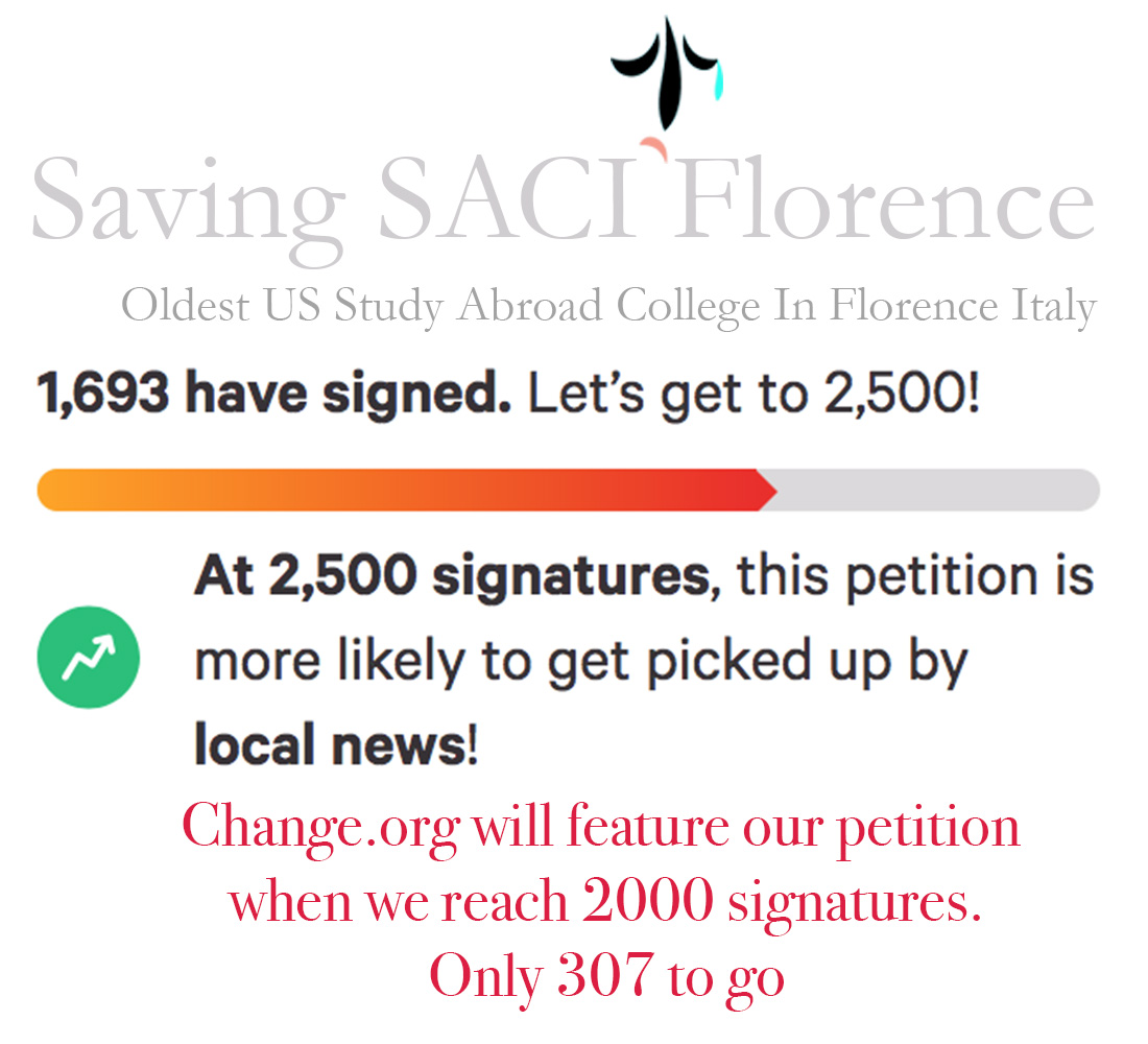 SavingSaci's tweet photo. Day -9 and you guessed right NO NEWS! “Sign &amp; RT” https://t.co/5OqApnaVNd  https://t.co/qQ1sunaA3b #donations #bhfyp #grants #toscana #studyabroad #savingsaci #saciflorence #NASAA #NEA #artfunding #arteducation #SolomonRGuggenheimFoundation #ED #NewYorkart #philadelphiaart https://t.co/6uOq1rZvIH