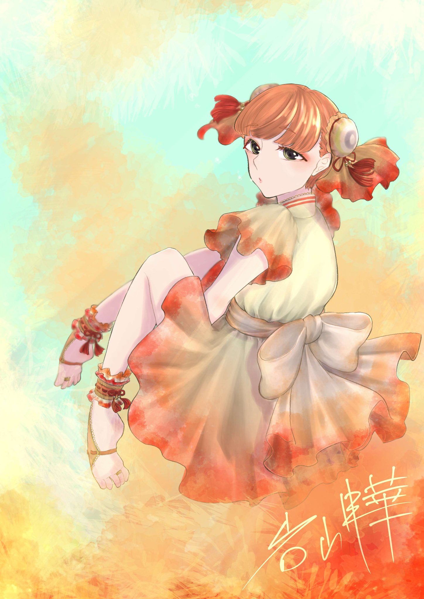 岩岬 出目金の擬人化ちゃん オリジナルイラスト イラスト 創作 T Co Qfvvdcne2f Twitter