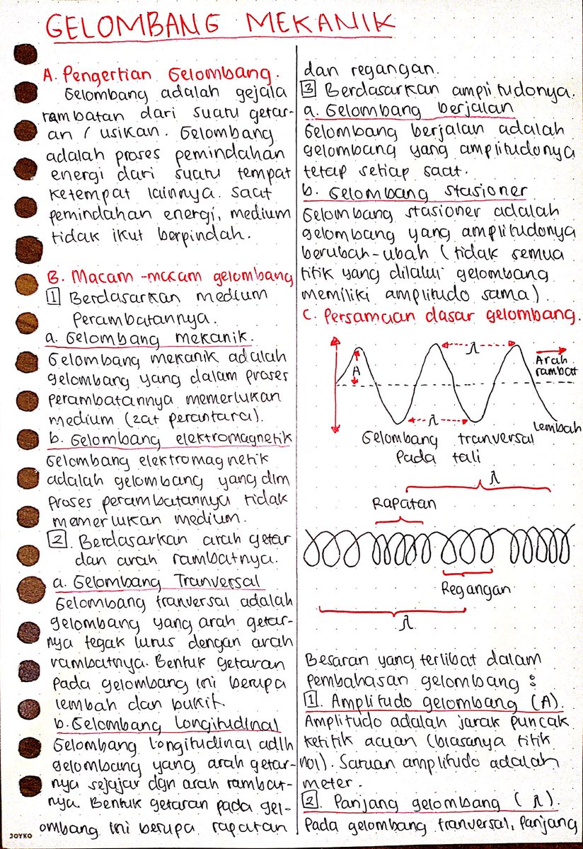 entahsp's tweet photo. ✨CATATAN FISIKA KELAS 11✨

Materi: Gelombang Mekanik

Sumber: Quipper, Buku Fisika https://t.co/Ry1nSFcGUS
