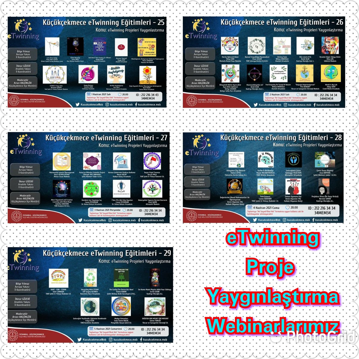 eTwkucukcekmece's tweet photo. 01-05 Haziran 2021 tarihleri arasında 5 gün devam eden, Proje Yaygınlaştırma Webinar Serimizde; ilçemizde uygulanan  42 proje sunularak tanıtılmıştır. Tüm ortakları tebrik eder, tüm projelerimizin Kalite Etiketi Ödülü ile taçlanmasını dileriz.@tcmeb @ziyaselcuk @istanbulilmem https://t.co/Eu80QsU66k
