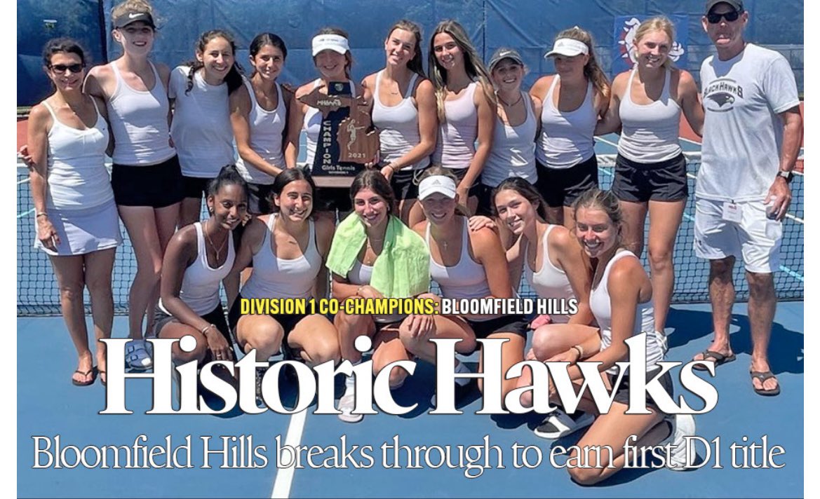 “CONGRATULATIONS BLOOMFIELD HILLS MICHIGAN” <a href="/statechampsmich/">STATE CHAMPS! Michigan</a> on winning the <a href="/MHSAA/">MHSAA</a> division 1 state tennis championship <a href="/CHollerith/">Charlie Hollerith</a> <a href="/JessicaLupone/">Jessica Lupone</a> <a href="/noa_goldstein/">Noa Goldstein</a> <a href="/HerbDanielle/">danielle herb</a> <a href="/natalieraab12/">Natalie Raab</a> <a href="/elliealbertss/">Ellie Alberts</a> <a href="/grace_shaya/">Grace Shaya</a> <a href="/bhhs_tennis/">BHHS Varsity Tennis</a> @bhswatson <a href="/freep/">Detroit Free Press</a> <a href="/detroitnews/">The Detroit News</a> <a href="/yodit_kiros/">Yodit Kiros</a>