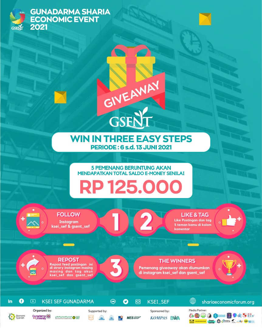 KSEI_SEF's tweet photo. *[GSENT GIVEAWAY]* 

Halo Sobat GSENT!

Kali ini GSENT 2021 mau adain giveaway dengan hadiah yang sangat menarik!😍 https://t.co/X9AU9xtAMa