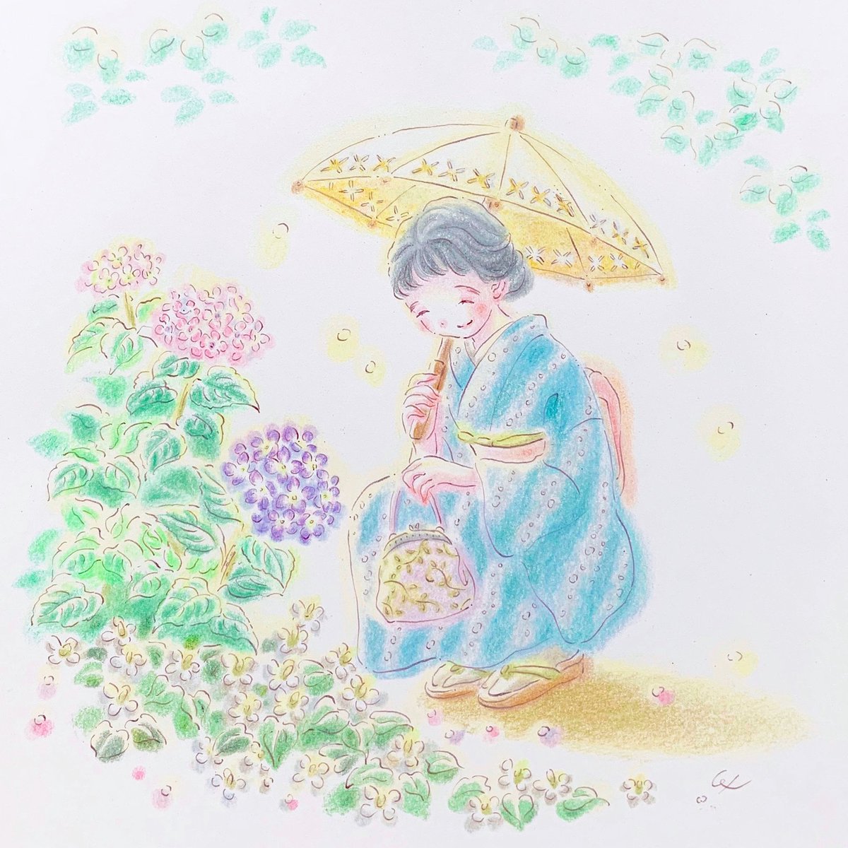 児玉恵理子 絵描き魔女 今年最初に出逢った紫陽花たち となりには まるで小さな妹のように どくだみの花たちも咲いていた 仲良く並んで どの子もこの季節を喜んでいるみたいね 着物 紫陽花 T Co 4i1crxu7xn Twitter