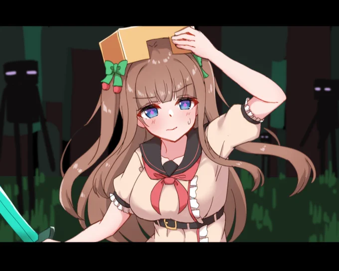 エンダーマン討伐 ー †蒼い森† #ちぇり絵 