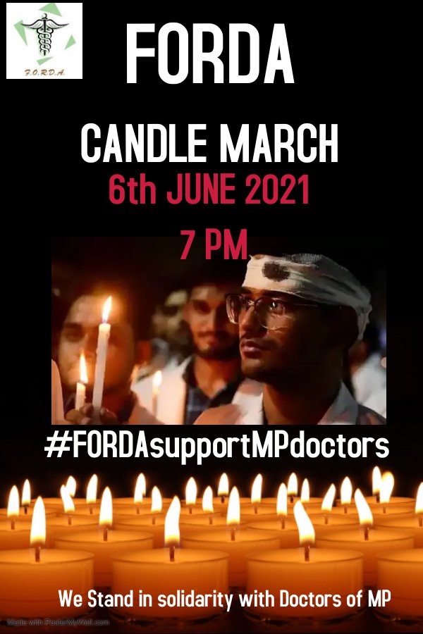 ShankulDwivedi's tweet photo. देश भर के डॉक्टर एसोसियेशन उतरे मध्य प्रदेश के डॉक्टरों के साथ। शाम 6-7 बजे होगी देश के अलग अलग राज्यों में कैंडल मार्च।

@FAIMA_INDIA_ @FordaIndia @jdabihar @CentralMARD21 #shameonMPgovt 

@VishvasSarang @ChouhanShivraj @vijaypsbaghel @rda_aiims_bpl https://t.co/tcgenZqGlq