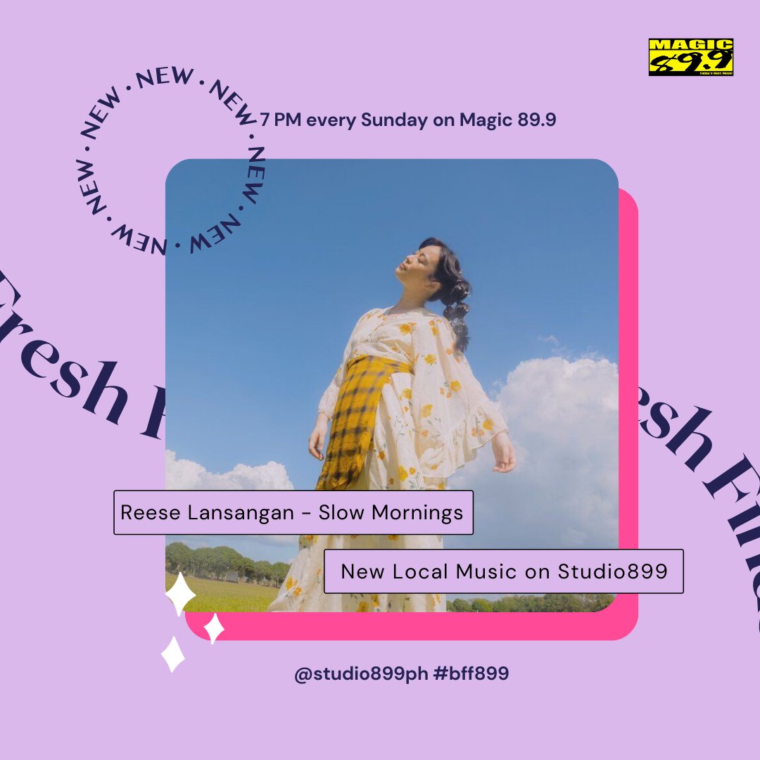 studio899ph's tweet photo. Did you catch our latest @reeseypeasy fave? #SlowMornings is now part of our Best Fresh Finds Playlist! #BFF899

Tune in every Sunday at 7 PM to catch more of #studio899ph with our very own Jam @fruitpreserve, only on @magic899! https://t.co/h7AvBJILwz