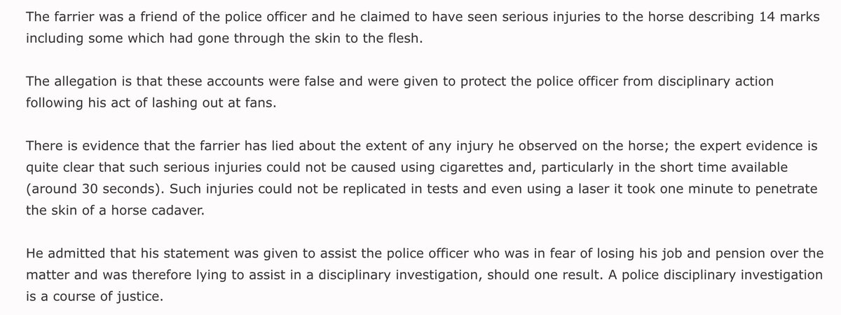 wrong_kennedy's tweet photo. We’ve heard a lot about the statements *altered* after Hillsborough, but we haven’t yet heard much about the statements completely *made up* by friends &amp; family of South Yorks Police officers

This is from the CPS about a SYP farrier, who admitted lying to support his SYP friend https://t.co/gxtHLGreUP