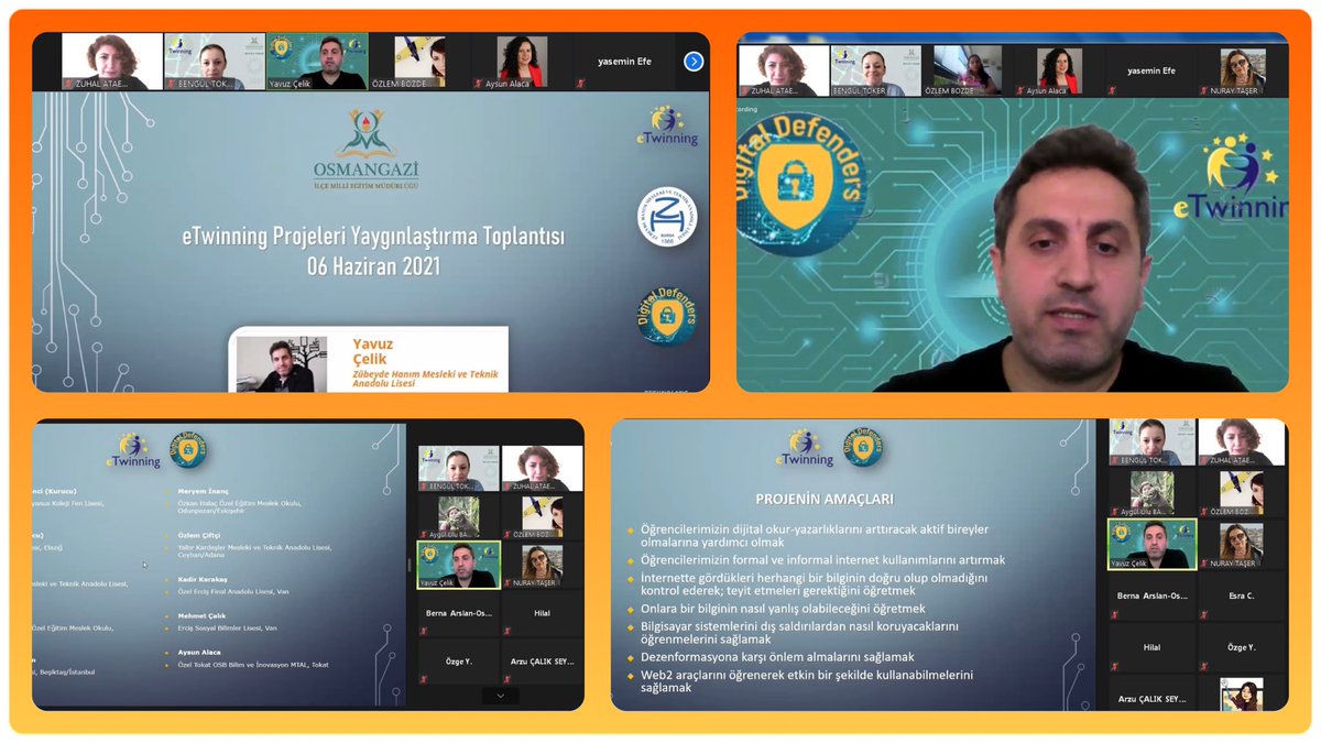 eTwOsmangazi's tweet photo. Koordinatörlüğümüz tarafından ilçemiz okullarının ortak olduğu eTwinning projelerinin tanıtıldığı toplantı düzenlendi. “Digital Defenders” isimli eTwinning projesinin tanıtımı yapıldı ve çalışmaları anlatıldı @eTwinningBursa @GurhanCokgezer @GencerMustak @kadiryikilmaz https://t.co/jA7jd9AJLH