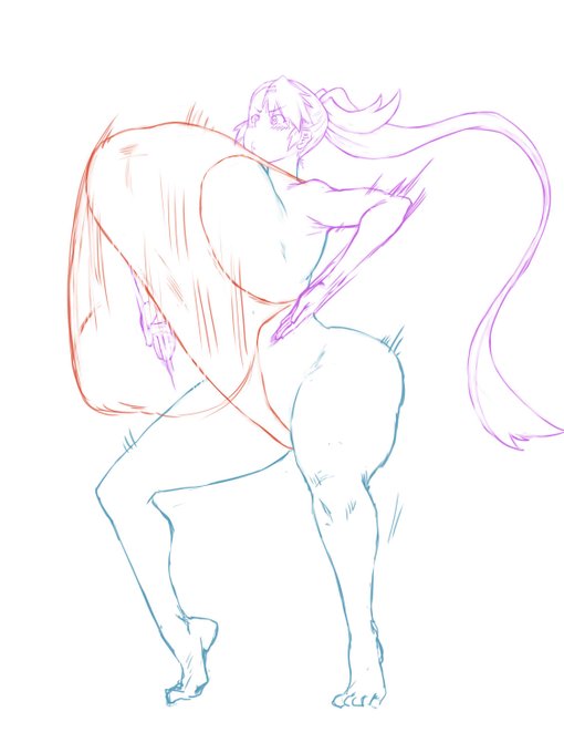 息抜きでうちの子でハイグレ描いてみたけど中々難しいわね・・・ 