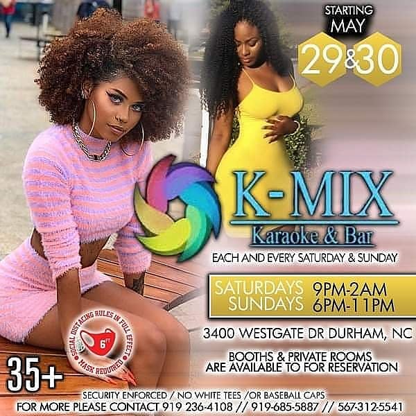 dbridges61265's tweet photo. Good morning 
Sundays at K-Mix from 6pm til 11pm 
3400 Westgate Dr Durham NC 
Drink specials 
Music by Eric DeeJaydds DuPont https://t.co/2YsErJTsla