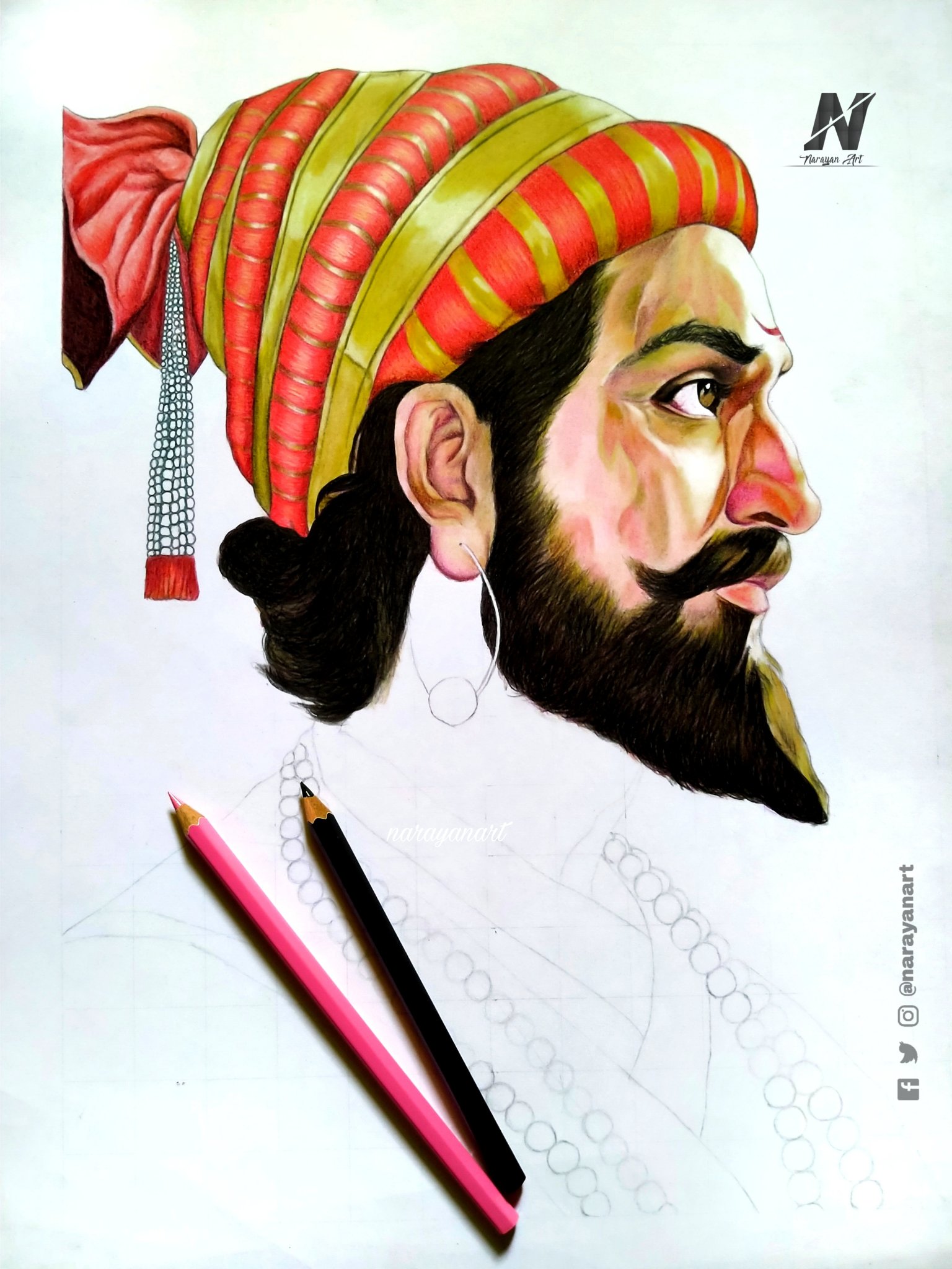 Pencil Portrait Of Chatrapati Shivaji Maharaj Drawing | idusem.idu.edu.tr