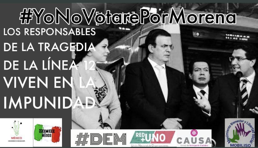 Porque estoy harto de la impunidad y la corrupción. 
#YoNoVotarePorMorena
#Linea12NoSeOlvida