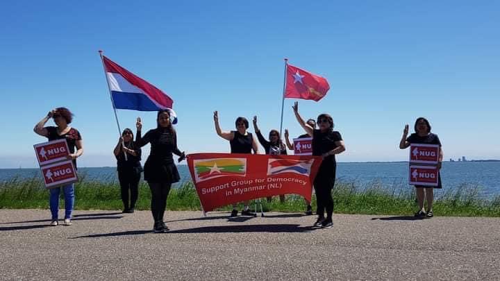 KayKhaingNayMyo (@kaykhaing1485) on Twitter photo A group of Myanmar People residing in Netherlands rallied yesterday and demonstrated their absolute  support to <a href="/NUGMyanmar/">National Unity Government Myanmar</a> and #PeopleDefenceForce in Netherland. 
#WhatsHappeningInMyanmar #June7Coup A group of Myanmar People residing in Netherlands rallied yesterday and demonstrated their absolute  support to <a href="/NUGMyanmar/">National Unity Government Myanmar</a> and #PeopleDefenceForce in Netherland. 
#WhatsHappeningInMyanmar #June7Coup