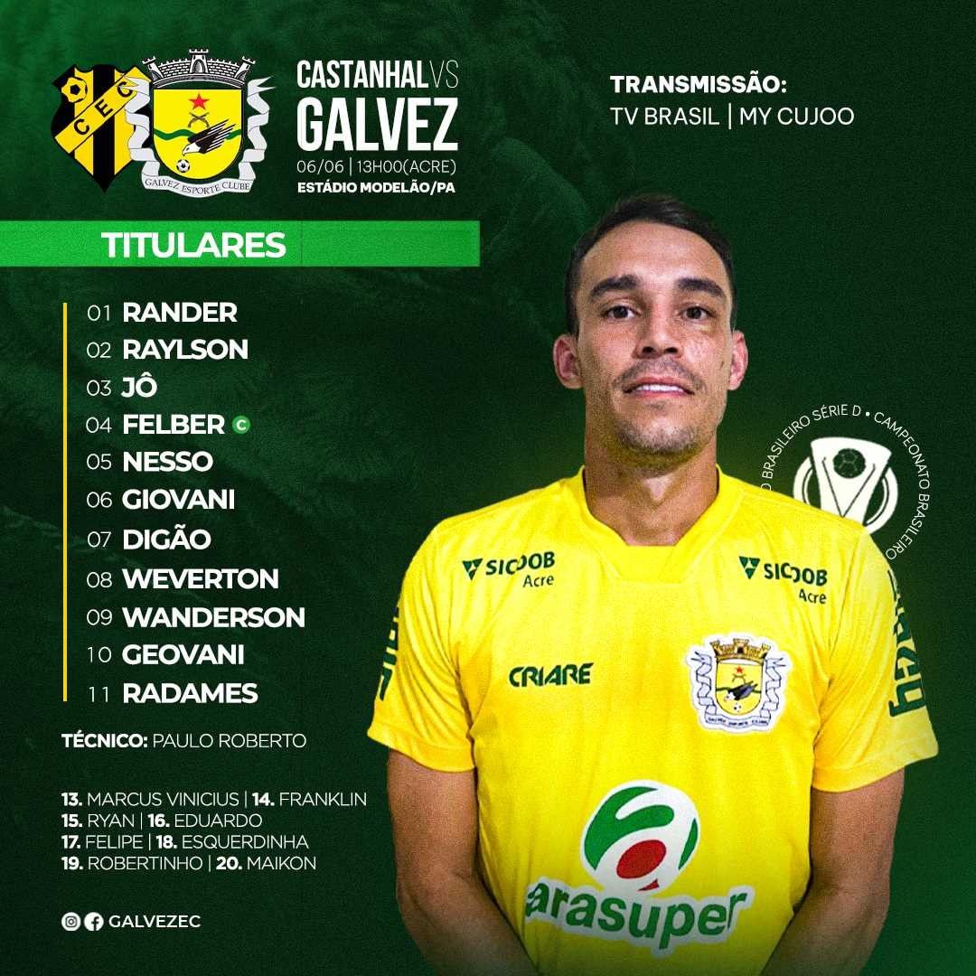 O Gavião da Região Norte está escalado para a estreia da Série D contra o Castanhal. PARA CIMA GALVEZ!