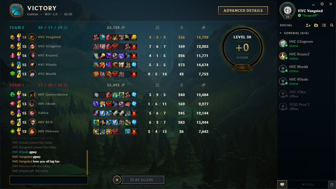 Won 1st game of TESD with huge vangediff. Somewhat decent performance from me but we take the win anyway in strong fashion. GG's <a href="/ABSOLVEDGG/">ABSOLVED</a> and nice start to the split!