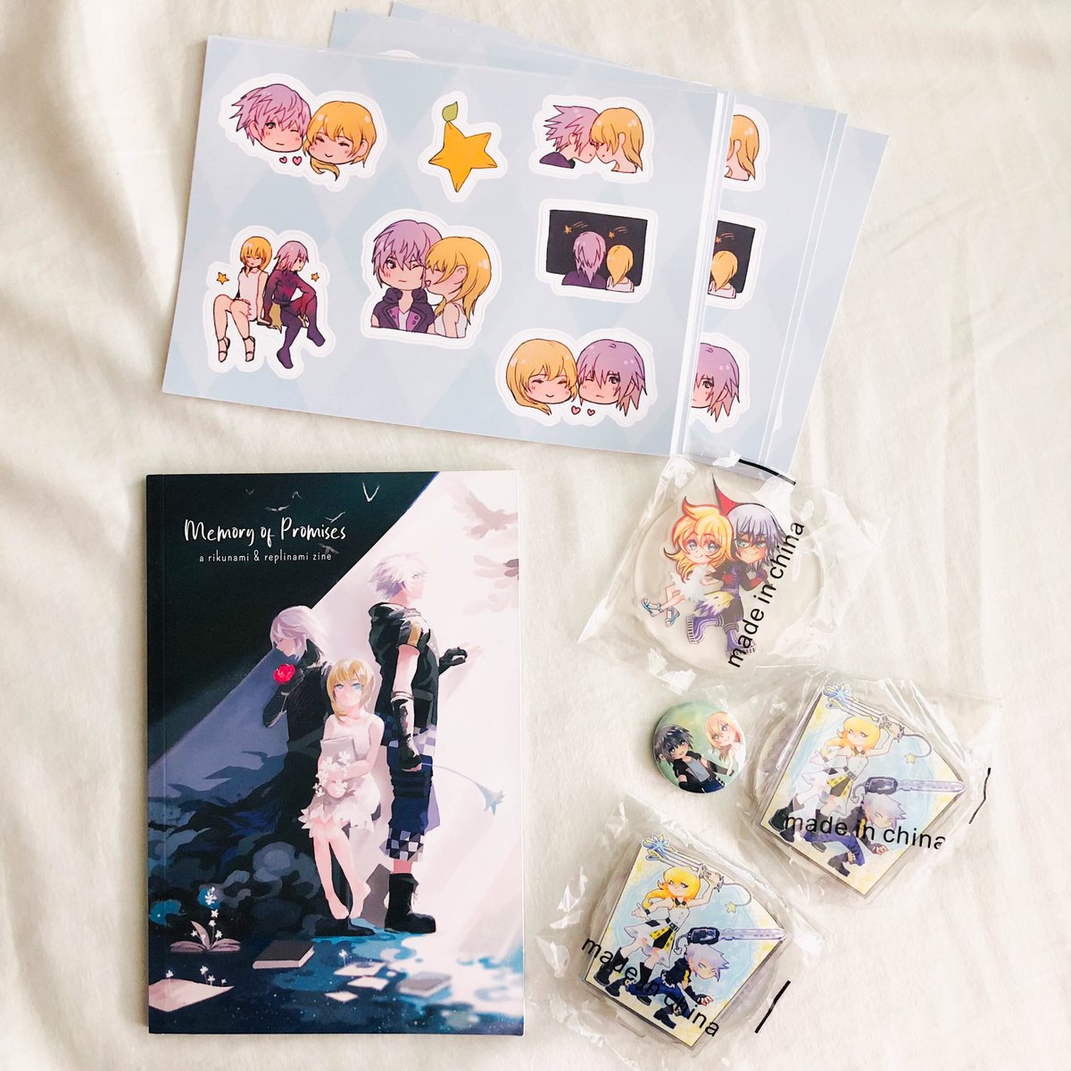 🌟LEFTOVER STOCK UPDATE

Prices are in USD and does not include shipping fee:

- 1x Physical Zine Book (includes Digital PDF copy) ($25)
- 1x RepliNami Standee ($5)
- 2x RikuNami Standee ($5)
- 1x RikuNami Button ($2)
- 15x A5 Stickersheets ($3.50)

💫mopzine.bigcartel.com