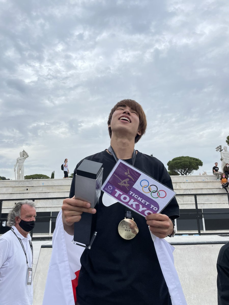 初めてワールドチャンピオンシップで優勝できました！これでオリンピックに行けるチケットゲットしました！自分の地元でオリンピックが開催されるので本当に楽しみです！オリンピックで自分のベストな滑りができるように頑張ります🔥