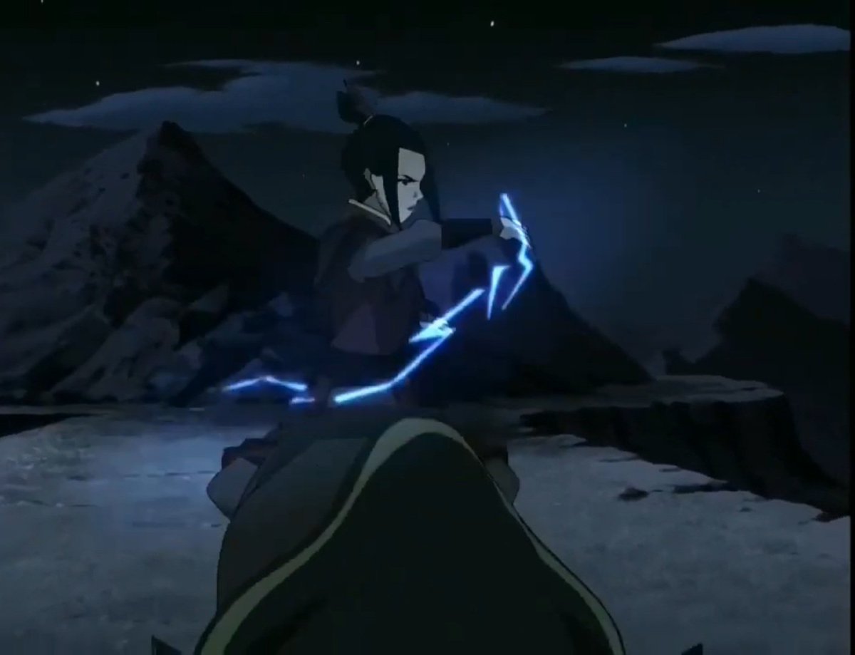 CalpolP's tweet image. Firebenders: lightning is a rare talend, we only use it if we ha..
Azula: ummm lightning go brr