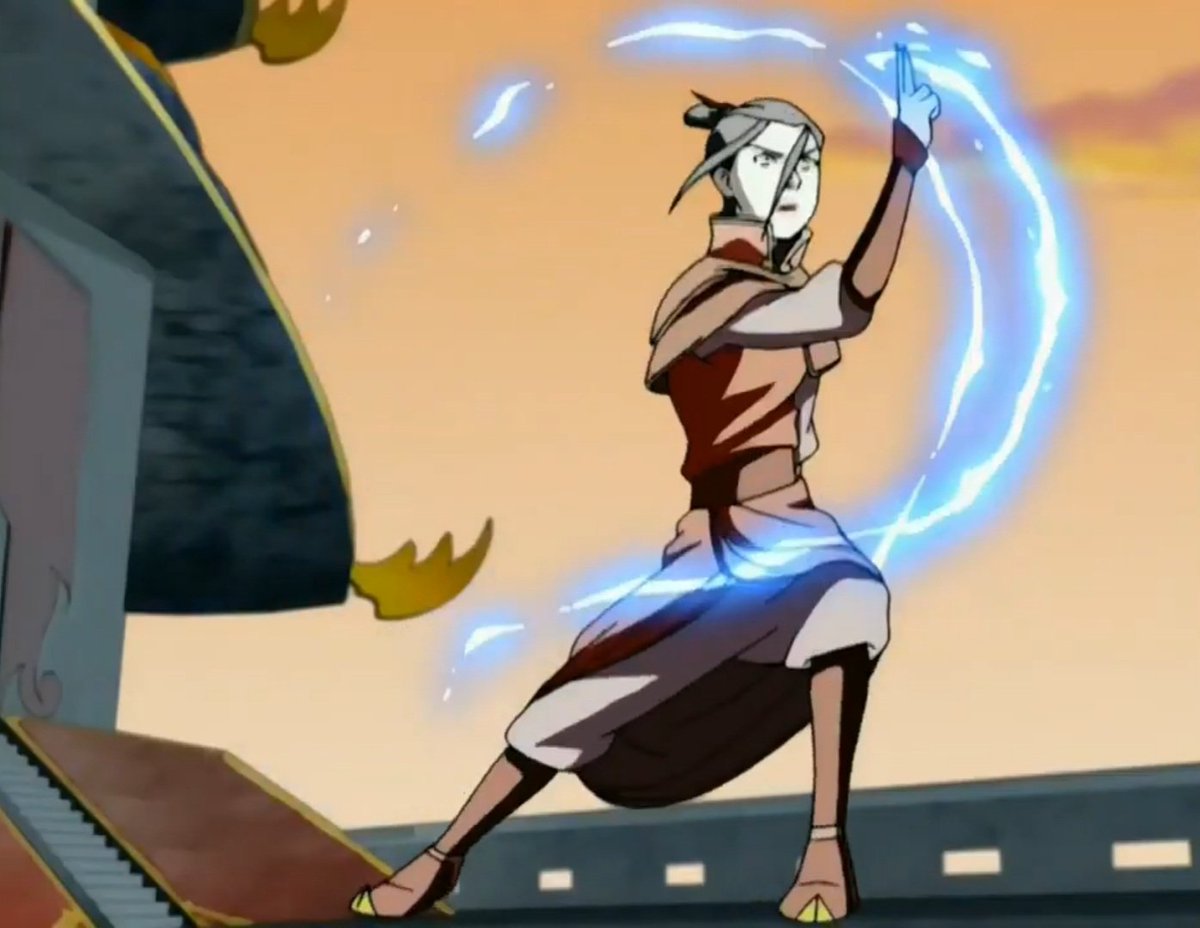 CalpolP's tweet image. Firebenders: lightning is a rare talend, we only use it if we ha..
Azula: ummm lightning go brr