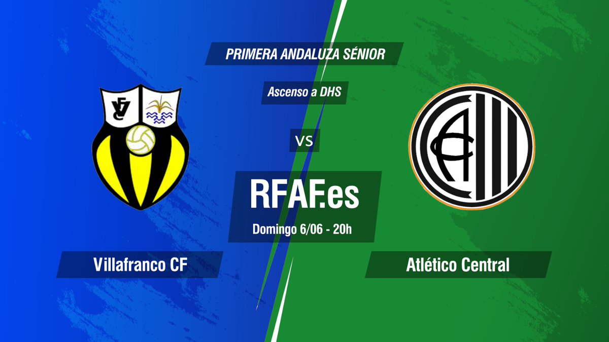 RFAF's tweet photo. Cerramos la jornada con 2 partidazos de ascenso a #DHS:

⚽️Semifinal #Sevilla  @VILLAFRANCOCF vs @ClubAtlCentral 👉 https://t.co/1J6WoQB1DI 
 
⚽️ Final #Córdoba #SuperdirectoRFAF @EgabrenseCD vs @AtcoPalmadelRio 👉 App #RFAFtv https://t.co/UOHA6Kojeo y perfiles oficiales @RFAF https://t.co/woVG6VVDEA