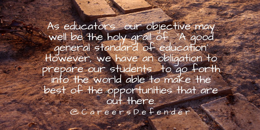 Teacher's often say that they go into teaching to make a difference.  Supporting students #career progression is one of the most powerful ways we can make a difference